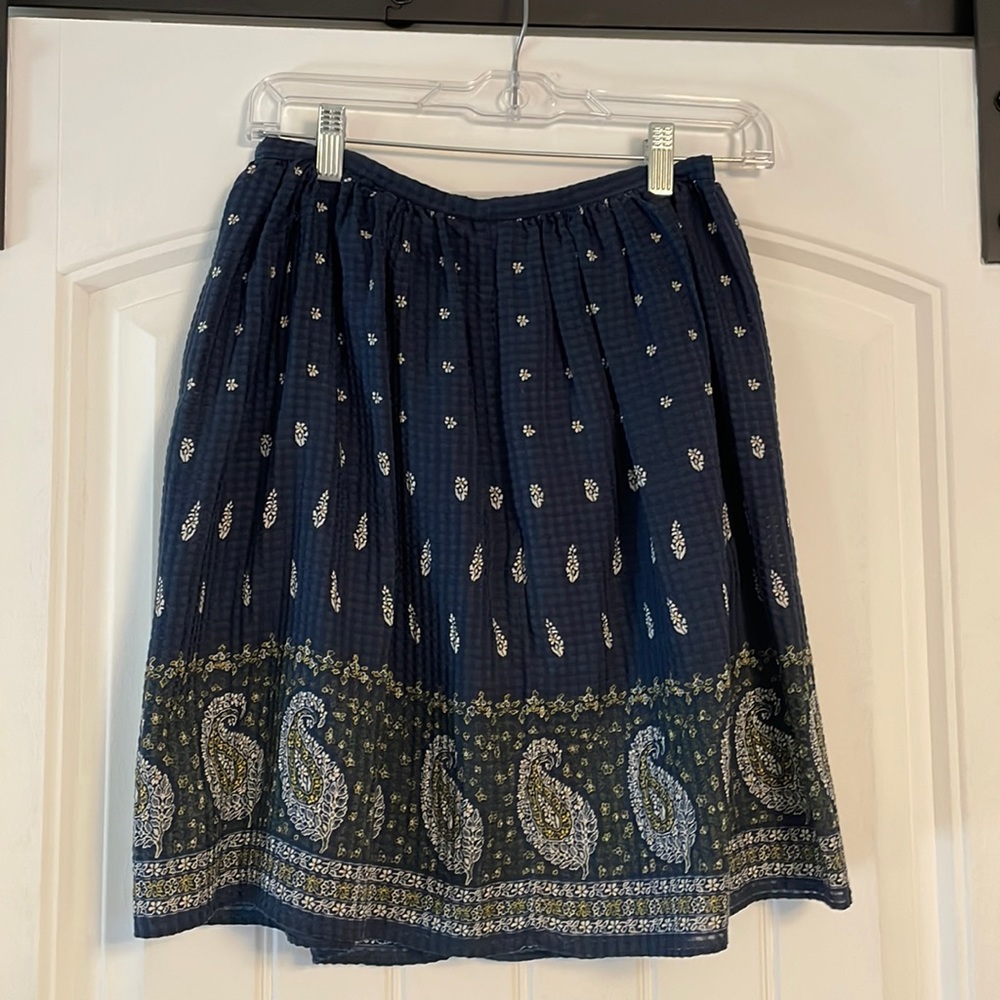 Madewell Blue Floral Skirt